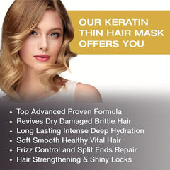 50g Keratin Hair Mask Repairs Dry Damaged Hair Intensive Moisturizing Treatment