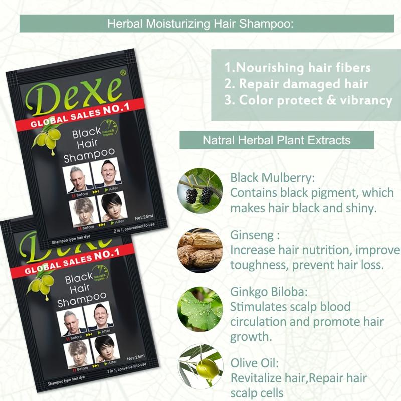 Natural Hair Dye Shampoo For Gray Hair - Semi Permanent Hair Shampoo