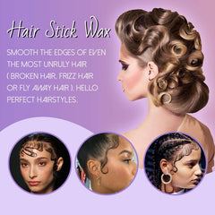 3pcs Hair Wax Stick Smoothing Frizz & Flyaways Natural Shine Solid Hair Wax