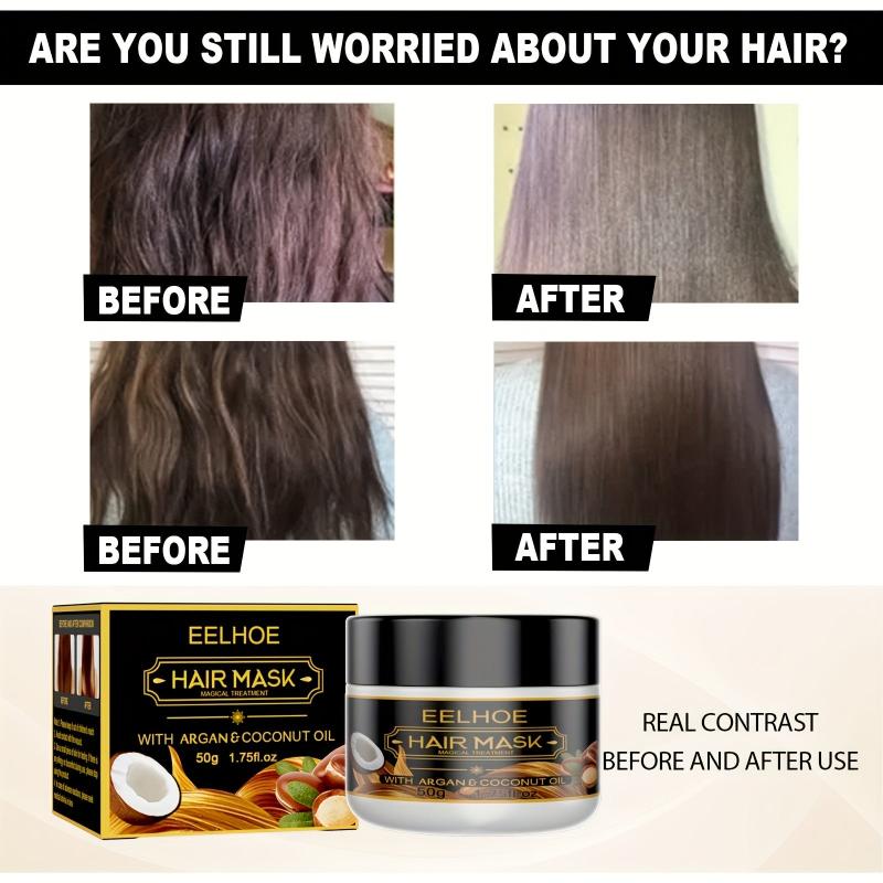 50g Argan Coconut Hair Mask Curly Volumizing Repair Cream