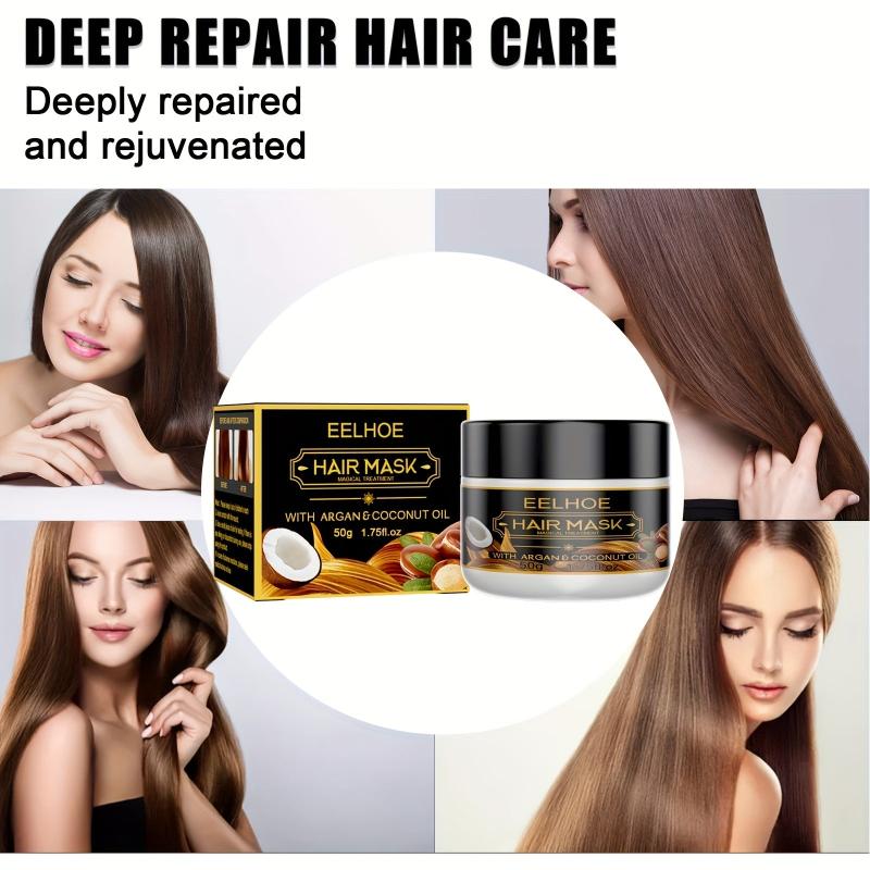 50g Argan Coconut Hair Mask Curly Volumizing Repair Cream