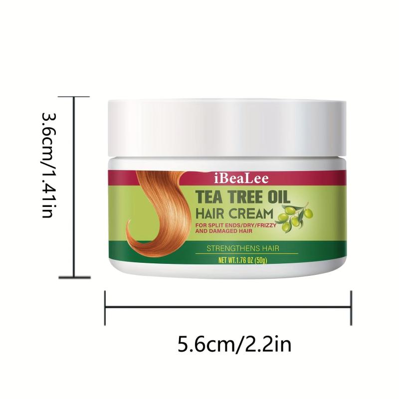 Tea Tree Hair Cream for Dense Hair - Repair Split Ends - Softens & Moisturiz