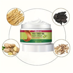 Tea Tree Hair Cream for Dense Hair - Repair Split Ends - Softens & Moisturiz
