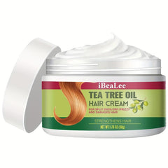Tea Tree Hair Cream for Dense Hair - Repair Split Ends - Softens & Moisturiz