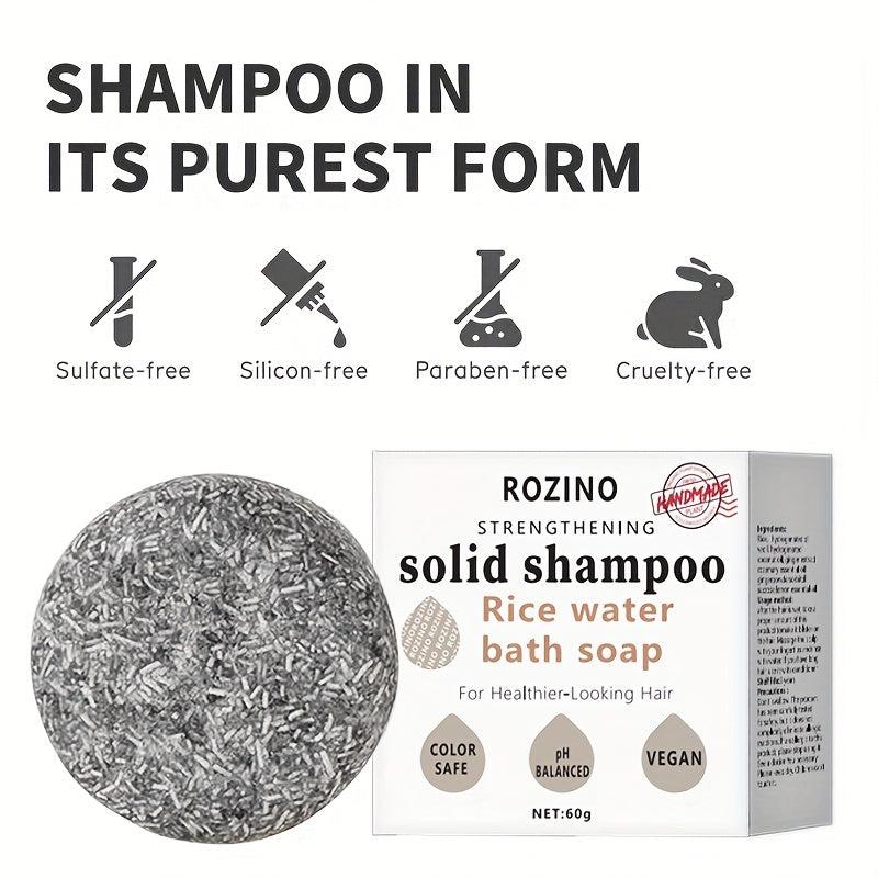 Rice Water Bath Soap Shampoo Cake Silicone Control Refreshing Hair
