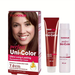 Long Lasting Permanent Hair Cream Dye Kit - 60ml Cream & 60ml Developer