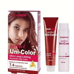 Long Lasting Permanent Hair Cream Dye Kit - 60ml Cream & 60ml Developer