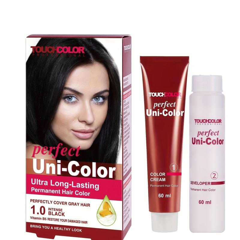 Long Lasting Permanent Hair Cream Dye Kit - 60ml Cream & 60ml Developer