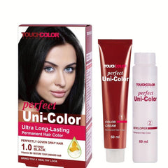 Long Lasting Permanent Hair Cream Dye Kit - 60ml Cream & 60ml Developer