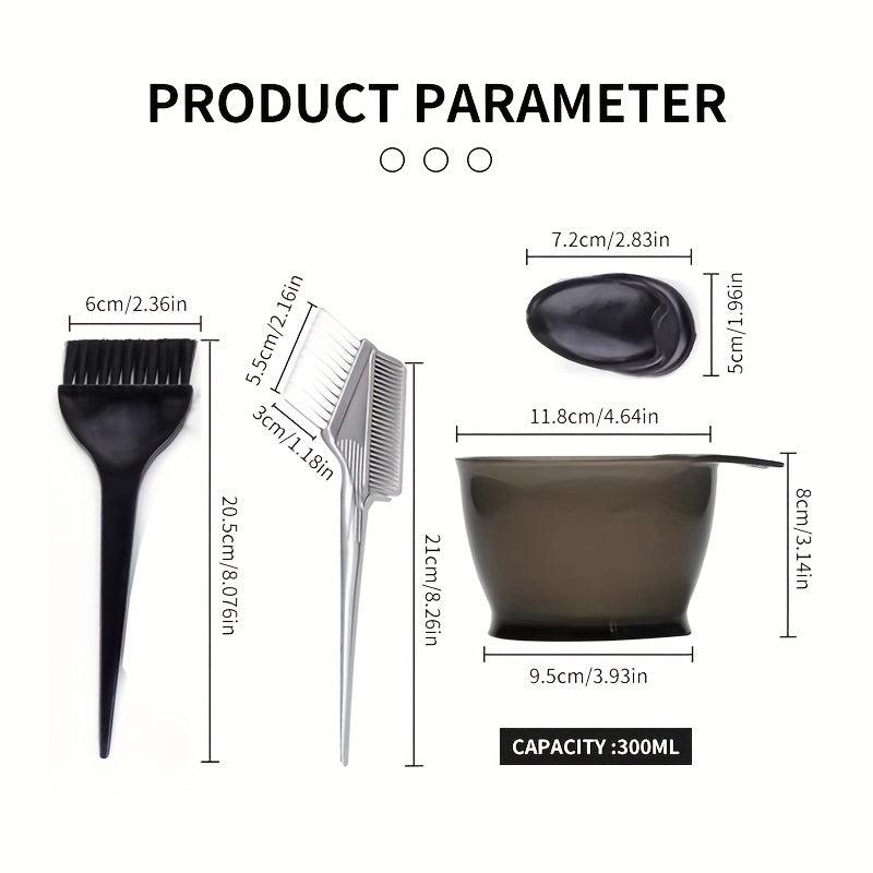 Hair Dyeing Tool Set: Bowl, Comb, Brush, Earmuffs
