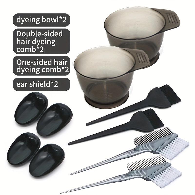 Hair Dyeing Tool Set: Bowl, Comb, Brush, Earmuffs