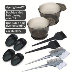 Hair Dyeing Tool Set: Bowl, Comb, Brush, Earmuffs