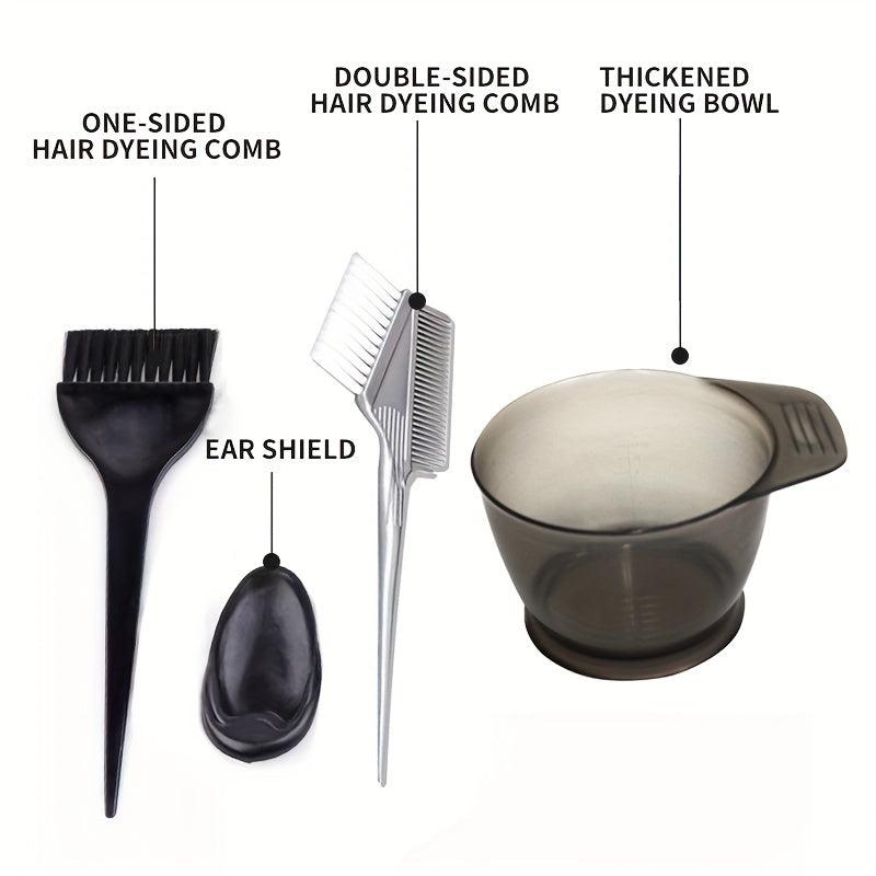 Hair Dyeing Tool Set: Bowl, Comb, Brush, Earmuffs
