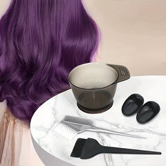 Hair Dyeing Tool Set: Bowl, Comb, Brush, Earmuffs