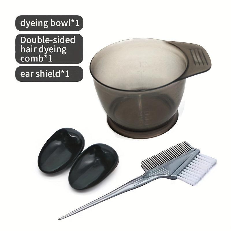 Hair Dyeing Tool Set: Bowl, Comb, Brush, Earmuffs