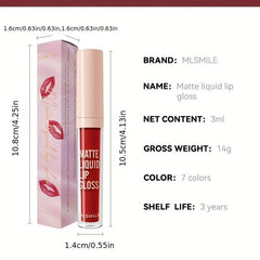 7-Color Velvet Matte Liquid Lipstick Set Waterproof Long Lasting