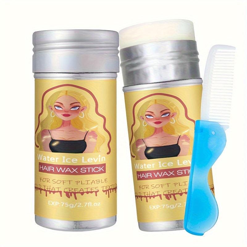 Hair Pomade Stick for Fluffy Hair Styling with Comb Set