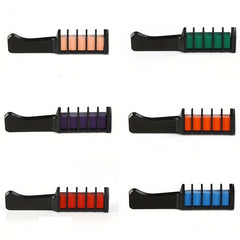 6 Colors Washable Hair Chalk Comb Y2K Temporary Crayons Hair Dyeing Tool