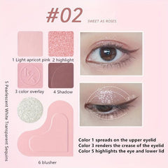6 Eyeshadow Blush Highlighter Makeup Palette