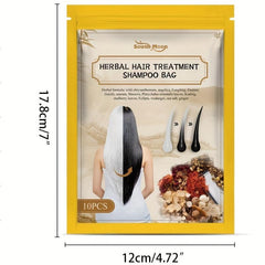 10pcs Herbal Hair Care Shampoo Bags Ginger Extract All Hair Types