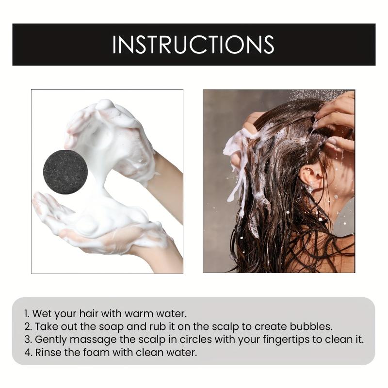 Bamboo Charcoal Shampoo Soap Deep Cleansing Scalp Hair Strength