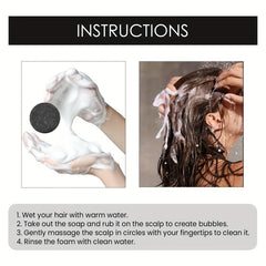 Bamboo Charcoal Shampoo Soap Deep Cleansing Scalp Hair Strength