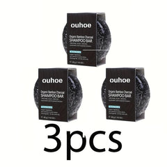 Bamboo Charcoal Shampoo Soap Deep Cleansing Scalp Hair Strength