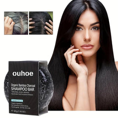 Bamboo Charcoal Shampoo Soap Deep Cleansing Scalp Hair Strength