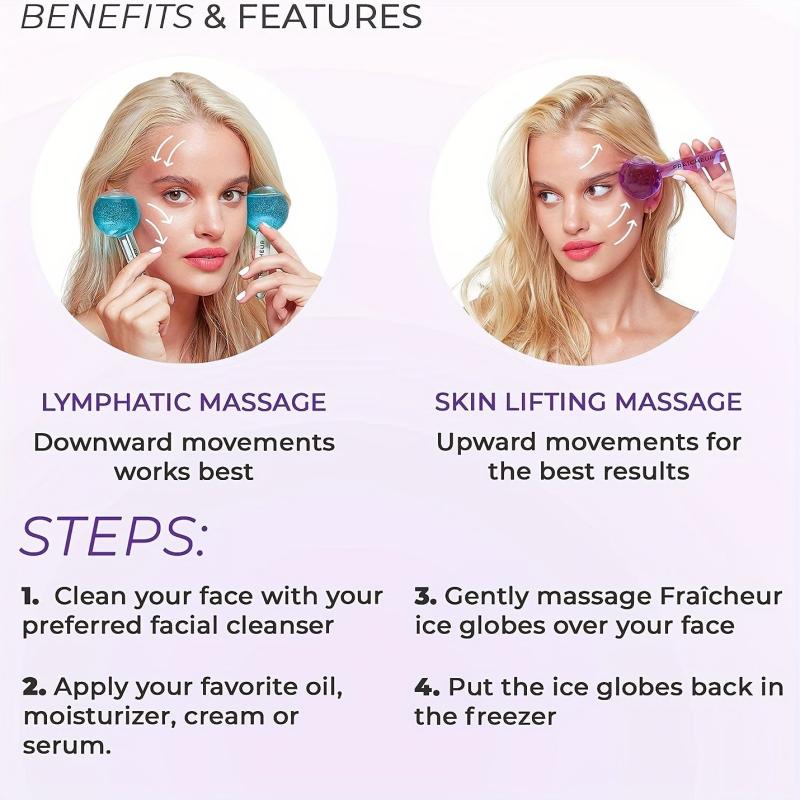 Facial Ice Globes Face Massager Cooling Globes Beauty Tighten Skin