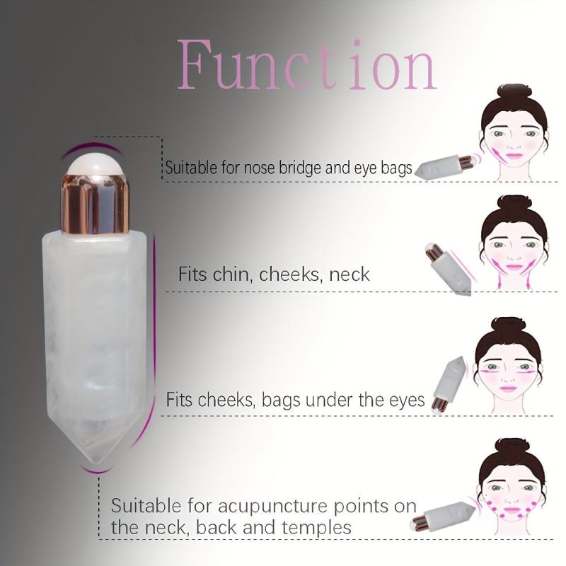 Crystal Face Massage Roller Stick with Essential Bottle