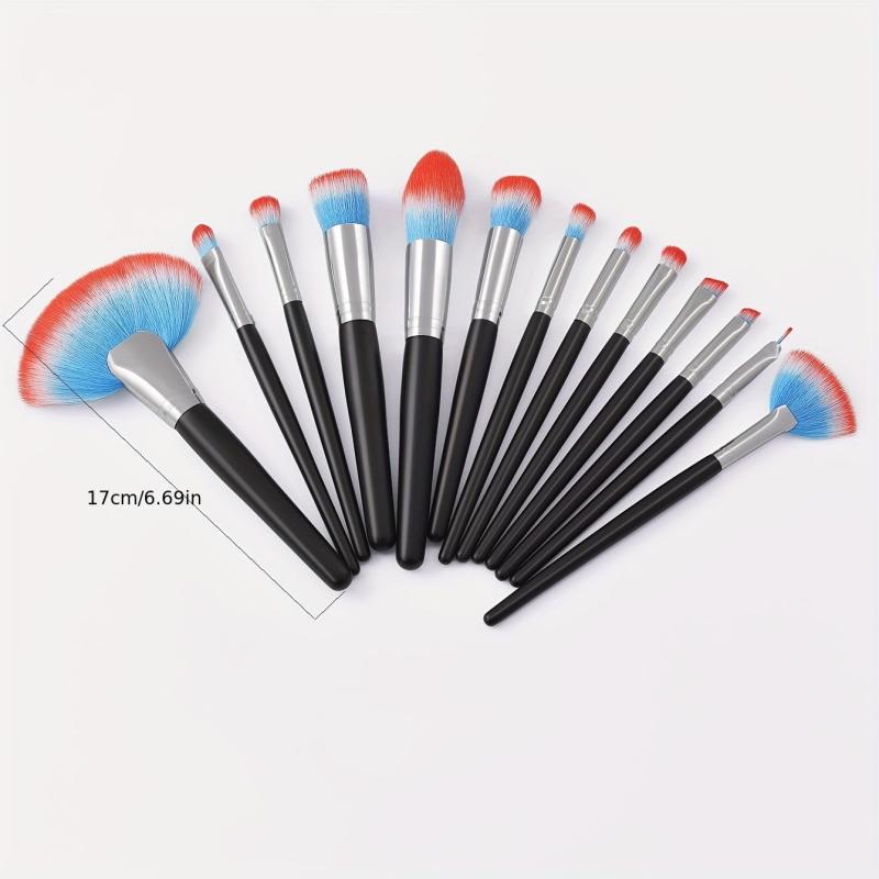13PCS Wooden Handle Makeup Brush Set Synthetic Bristles Ideal Beauty