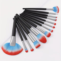 13PCS Wooden Handle Makeup Brush Set Synthetic Bristles Ideal Beauty