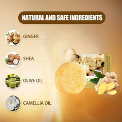 Ginger Shampoo Soap Hair Care Strengthens Repairs Split Ends Smooth Hair
