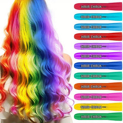 12pcs Colorful Hair Chalk Temporary Hair Pen for Girls Ages 3-10