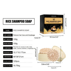 Rice Hair Shampoo Soap Moisturizing Scalp Cleaning Hair Firming Shampoo Soap