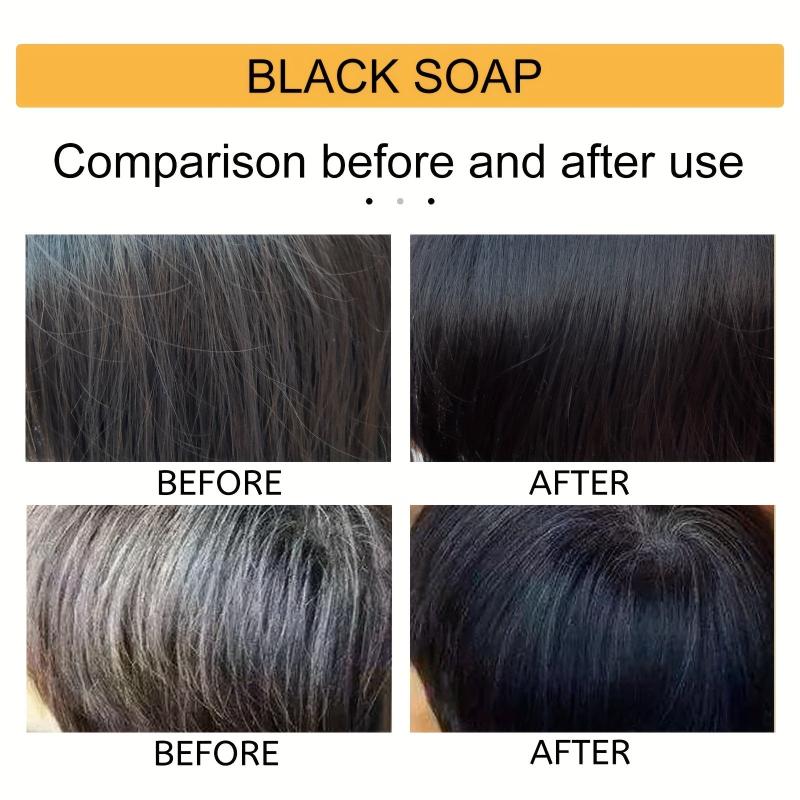 Darkening Hair Shampoo Bar for Grey Coverage, Natural Extracts, All Hair Types
