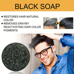 Darkening Hair Shampoo Bar for Grey Coverage, Natural Extracts, All Hair Types