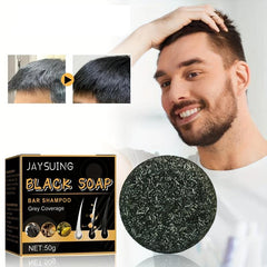 Darkening Hair Shampoo Bar for Grey Coverage, Natural Extracts, All Hair Types