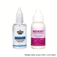 2pcs Wig Glue & Remover Set Waterproof Lace Front Bold Hold Lace Glue