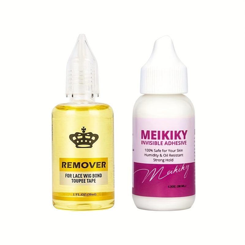 2pcs Wig Glue & Remover Set Waterproof Lace Front Bold Hold Lace Glue