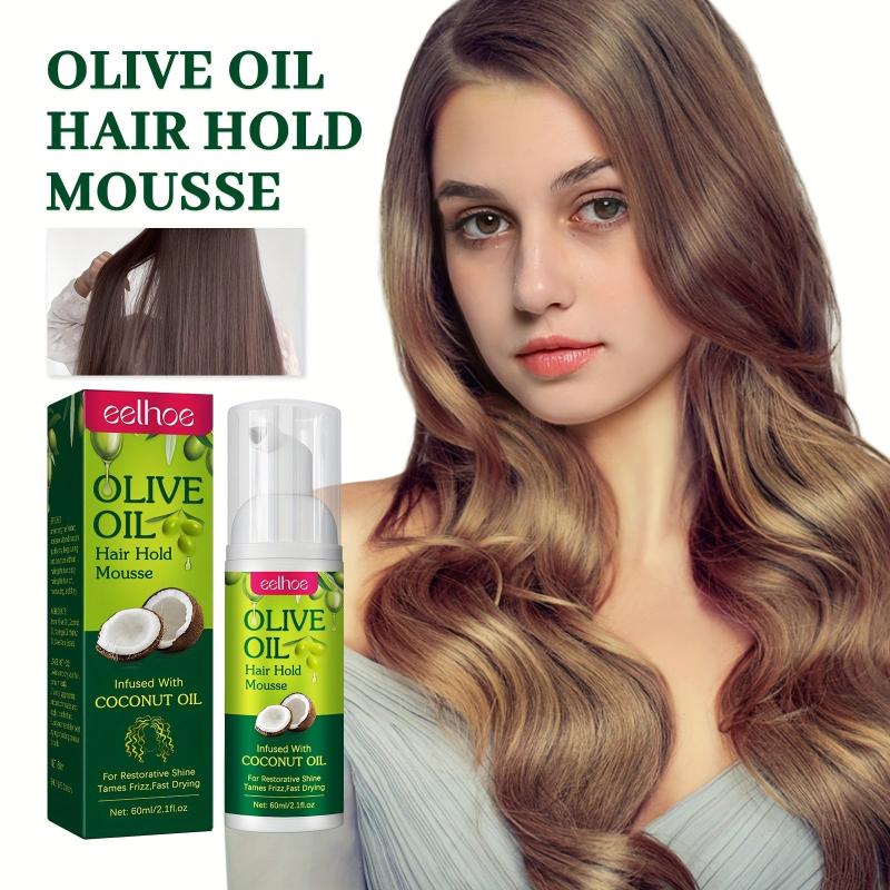 Olive Hair Mousse for Curly Hair - Moisturizing Anti Frizz