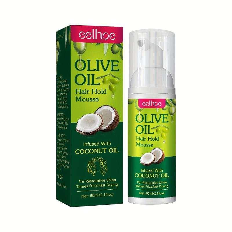Olive Hair Mousse for Curly Hair - Moisturizing Anti Frizz