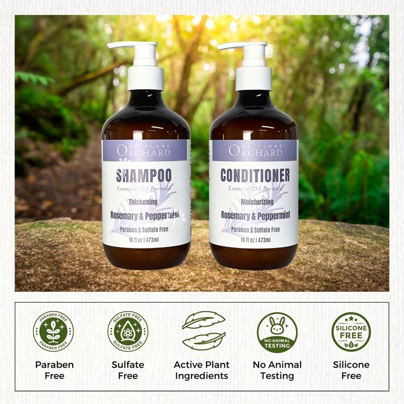 Rosemary Peppermint Essential Shampoo & Conditioner - Hair Care Products