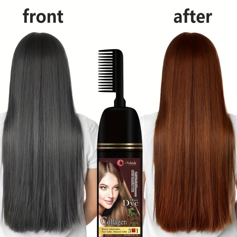 Brown Argan Hair Dye Shampoo for Instant Professional Results
