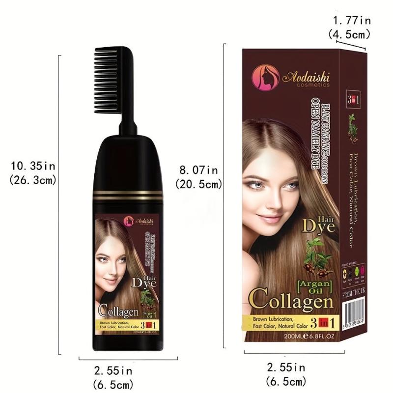 Brown Argan Hair Dye Shampoo for Instant Professional Results