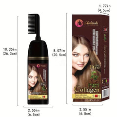 Brown Argan Hair Dye Shampoo for Instant Professional Results
