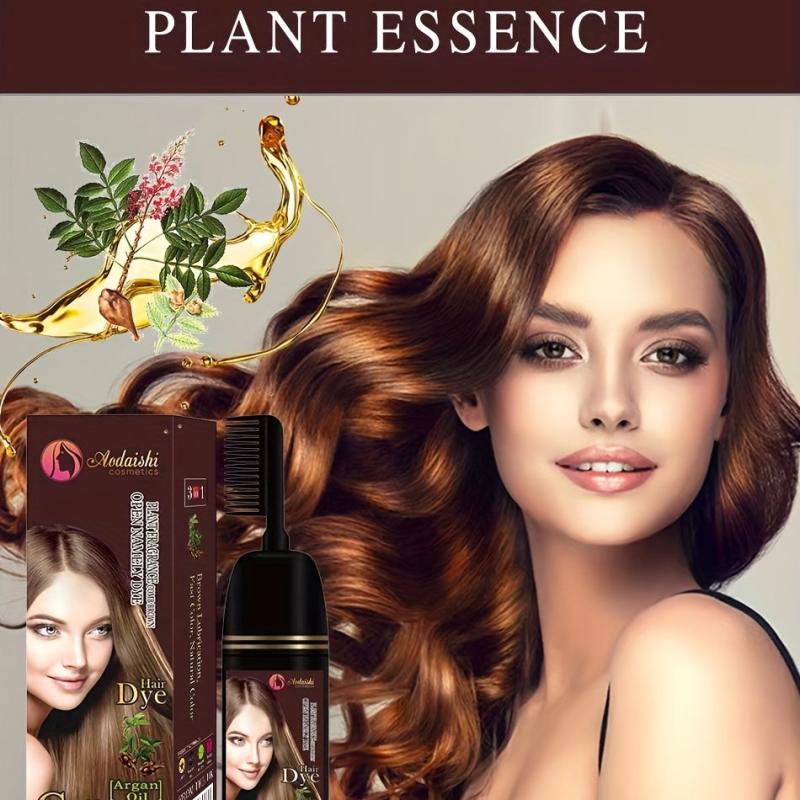 Brown Argan Hair Dye Shampoo for Instant Professional Results