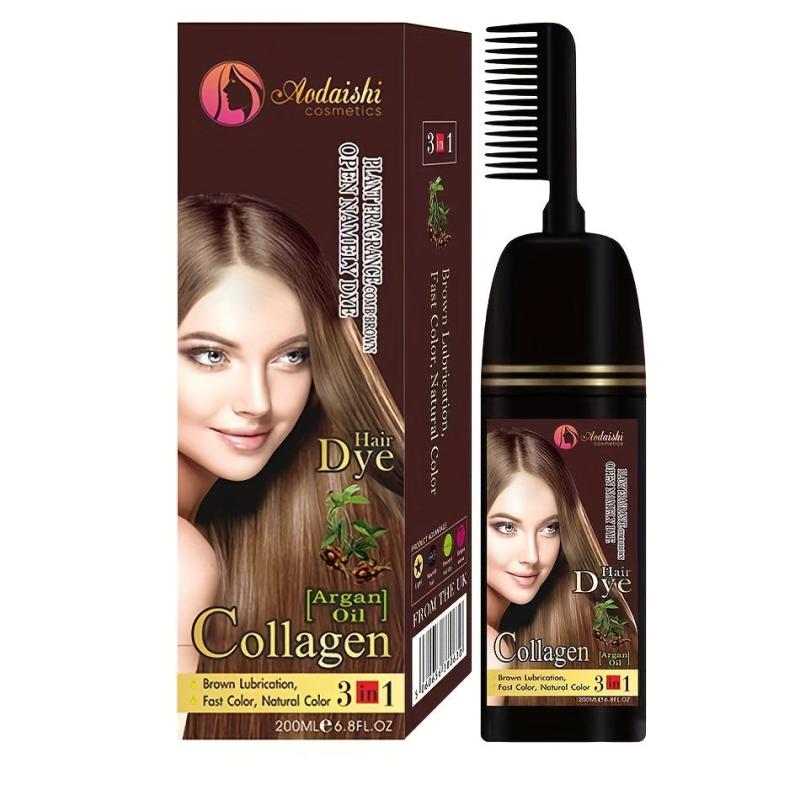 Brown Argan Hair Dye Shampoo for Instant Professional Results