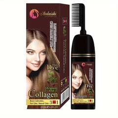 Brown Argan Hair Dye Shampoo for Instant Professional Results