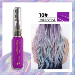 Halloween Disposable Hair Dye Chalk Comb - Instant Hair Highlight Mascara